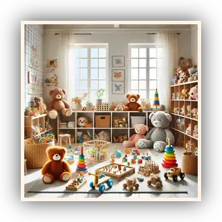 A bright and airy playroom featuring pre-loved toys