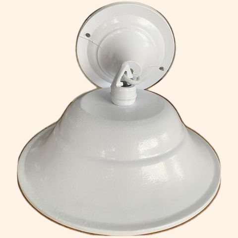 White Ceiling Light Fixture with Wide Shade