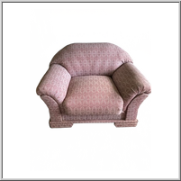 Cushioned loveseat with a floral pattern.